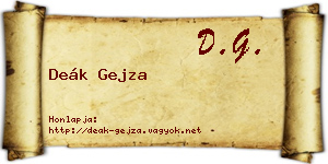 Deák Gejza névjegykártya