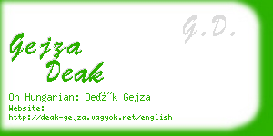 gejza deak business card